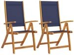 vidaXL Gartenst&uuml;hle 2 Stk Klappbar Massivholz Akazie und Textilene 4008422