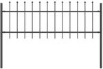 vidaXL Gartenzaun Grau 1,7 x 0,6 m Pulverbeschichteter Stahl 42003868