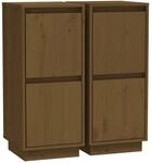 vidaXL Sideboards 2 Stk Honigbraun 31,5x34x75 cm Massivholz Kiefer 813387