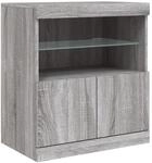 vidaXL Sideboard mit LED-Leuchten Grau Sonoma 60x37x67 cm 836656