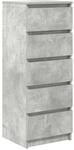 vidaXL Sideboard mit Schubladen Betongrau 37,5x35x99 cm Holzwerkstoff 861763