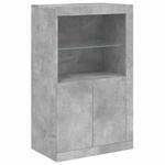 vidaXL Beistellschrank mit LED-Leuchten Betongrau Holzwerkstoff Modell 1