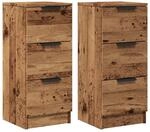 vidaXL Sideboards 2 Stk Altholz-Optik 30x30x70 cm Holzwerkstoff 856956