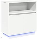 vidaXL Sideboard mit LED Wei&szlig; 71 x 34,5 x 75 cm Holzwerkstoff 869650