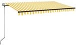 vidaXL Automatische Markise mit LED & Windsensor 450x350 cm Gelb/Wei&szlig; 3069213