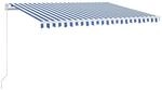 vidaXL Markise Manuell Einziehbar 400x350 cm Blau und Wei&szlig; 3068976