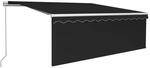 vidaXL Markise Manuell Einziehbar mit Rollo und LED 4x3 m Anthrazit 3069304