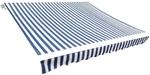 vidaXL Markisenbespannung Canvas Blau & Wei&szlig; 6x3 m ohne Rahmen 141012