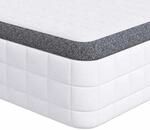 vidaXL Matratze Wei&szlig; und Grau 90 x 200 cm Bonell Feder 4106439