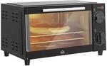 HOMCOM Minibackofen Metall Edelstahl Schwarz 35L x 24,6B x 20H cm