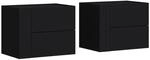 vidaXL Wand-Nachttische 2 Stk Schwarz 45x30x35 cm Modell 1