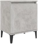 vidaXL Nachttisch mit Metallbeinen Betongrau 40x30x50 cm 805841