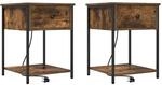 vidaXL Nachttisch 2 Stk R&auml;uchereiche 42 x 41 x 56 cm Holzwerkstoff 859425