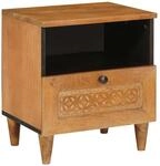 vidaXL Nachttisch Hellbraun 40 x 33 x 46 cm Massives Mangoholz 4018086