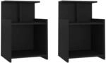 vidaXL Nachttische 2 Stk Schwarz 40x35x60 cm Holzwerkstoff