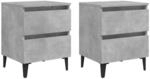 vidaXL Nachttische 2 Stk Betongrau 40x35x50 cm Holzwerkstoff Modell 13