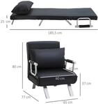 HOMCOM Schlafsessel 2-in-1 Schlafsofa mit Verstellbarer R&uuml;ckenlehne