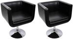vidaXL Loungesessel 2 Stk Kunstleder Schwarz