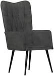 vidaXL Ohrensessel Schwarz Canvas