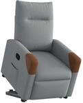 vidaXL Relaxsessel mit Aufstehhilfe Hellgrau Stoff 3324006