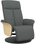 vidaXL Relaxsessel mit Fu&szlig;teil Dunkelgrau Stoff 356522