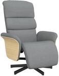 vidaXL Relaxsessel mit Fu&szlig;teil Hellgrau Stoff 356601