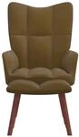 vidaXL Relaxsessel mit Hocker Braun Samt Modell 6
