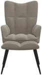 vidaXL Relaxsessel mit Hocker Hellgrau Samt Modell 5