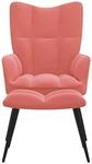 vidaXL Relaxsessel mit Hocker Rosa Samt Modell 5