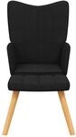 vidaXL Relaxsessel mit Hocker Schwarz Stoff Modell 4