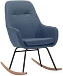 vidaXL Schaukelstuhl Blau Stoff Modell 2