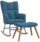 vidaXL Schaukelstuhl mit Hocker Samt Blau