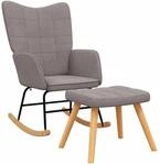 vidaXL Schaukelstuhl mit Hocker Stoff Taupe 328027
