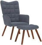 vidaXL Relaxsessel mit Hocker Dunkelgrau Samt 4016822
