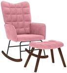 vidaXL Schaukelstuhl mit Hocker Pink Velvet 4016847