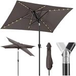 Sekey Sonnenschirm 210 x 140 cm Aluminum Sonnenschirm mit LED Solar Beleuchtung