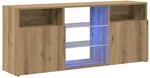 vidaXL TV-Schrank mit LED-Leuchten Artisan-Eiche 120x30x50 cm 856352
