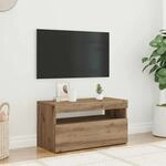 vidaXL TV-Schrank mit LED-Leuchten Artisan-Eiche 75x35x40 cm 856317