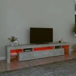 vidaXL TV-Schrank mit LED-Leuchten Betongrau 215x36,5x40 cm