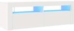 vidaXL TV-Schrank mit LED-Leuchten Wei&szlig; 120x35x40 cm 804310