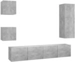 vidaXL 5-tlg. TV-Schrank-Set Betongrau Holzwerkstoff 6