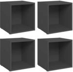 vidaXL TV-Schr&auml;nke 4 Stk Grau 37x35x37 cm Holzwerkstoff 805506