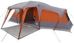 vidaXL Familienzelt mit Vorzelt 9 Personen Grau und Orange Wasserdicht 4009586