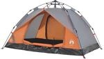vidaXL Kuppel-Campingzelt 3 Personen Grau und Orange Quick Release 4004195
