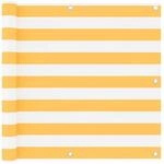 vidaXL Balkon-Sichtschutz Wei&szlig; und Gelb 90x600 cm Oxford-Gewebe 134907