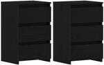 vidaXL Nachttisch 2 Stk Schwarz Eichen-Optik 40 x 35 x 62,5 cm 862614