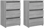 vidaXL Nachttische 2 Stk Grau Sonoma 40x35x62,5 cm Holzwerkstoff