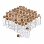 Relaxdays Glasfl&auml;schchen Transparent mit Korken 60er Set 5,5 cm x 2 cm 10 g