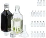 Relaxdays Miniflaschen Glas Transparent Auslaufsicher 20er Pack 50 ml 10 cm x 3,5 cm