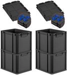 PROREGAL SuperSparSet 4x Eurobox Nextgen Grip Mit Auflagedeckel Und Blauen